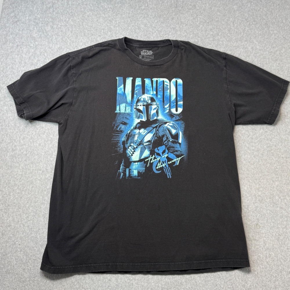 Star Wars‎ The Mandalorian Mando This Is The Way Graphic T-Shirt Mens XL Black